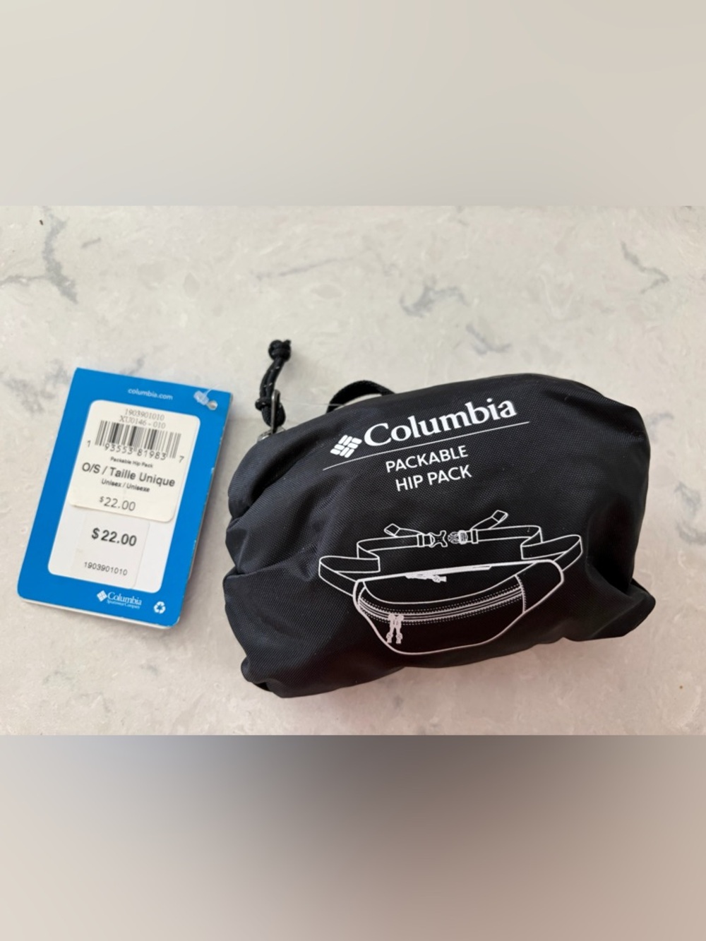Columbia Packable Hip Pack - Black  unisex NWT
